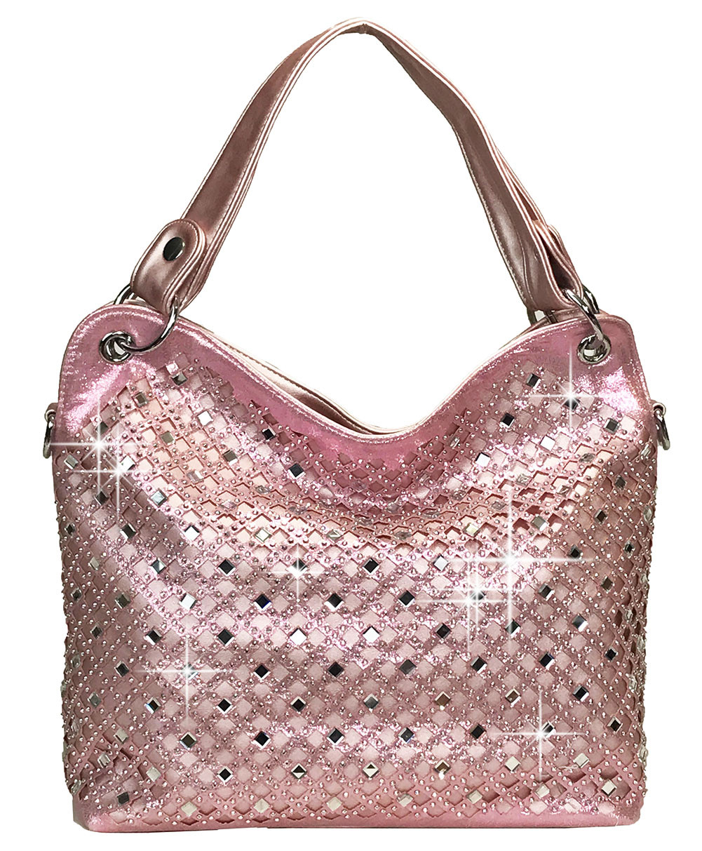 New Crochet Knit multi-color Sequin Hobo Bag Purse Handbag GREEN liner |  eBay